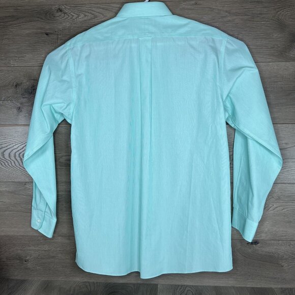 Roundtree & Yorke Shirt 16.5 / 35 Mint Green Stripe EZ Care Gold Label NWT - Picture 7 of 12